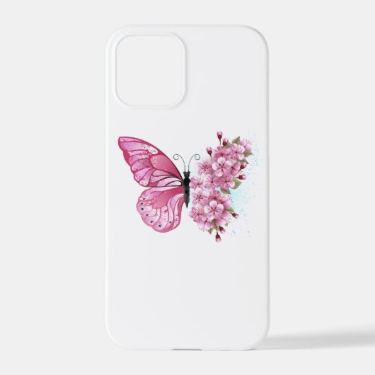 Bloemvink met roze Sakura iPhone Hoesje (Achterkant)