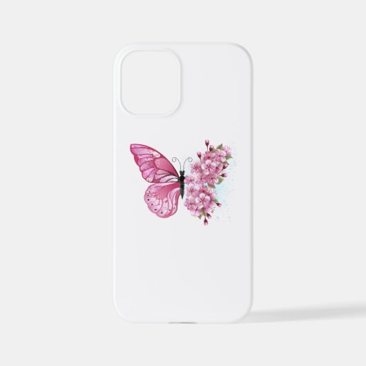 Bloemvink met roze Sakura iPhone Hoesje (Achterkant)