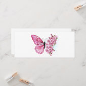 Bloemvink met roze Sakura Kaart (Voorkant / Achterkant in situ)