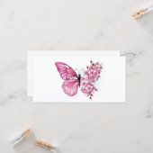 Bloemvink met roze Sakura Kaart (Voorkant / Achterkant in situ)