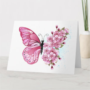 Bloemvink met roze Sakura Kaart