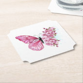Bloemvink met roze Sakura Kartonnen Onderzetters (Gekanteld)