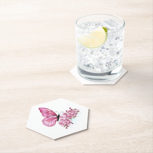 Bloemvink met roze Sakura Kartonnen Onderzetters (Insitu)