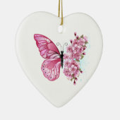 Bloemvink met roze Sakura Keramisch Ornament (Rechts)