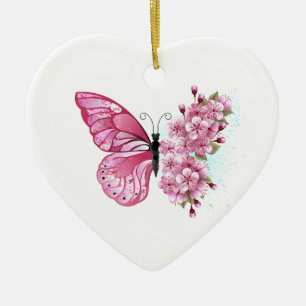 Bloemvink met roze Sakura Keramisch Ornament