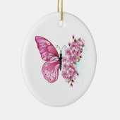 Bloemvink met roze Sakura Keramisch Ornament (Rechts)