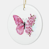 Bloemvink met roze Sakura Keramisch Ornament (Links)