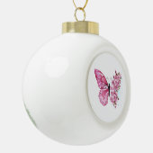 Bloemvink met roze Sakura Keramische Bal Ornament (Links)