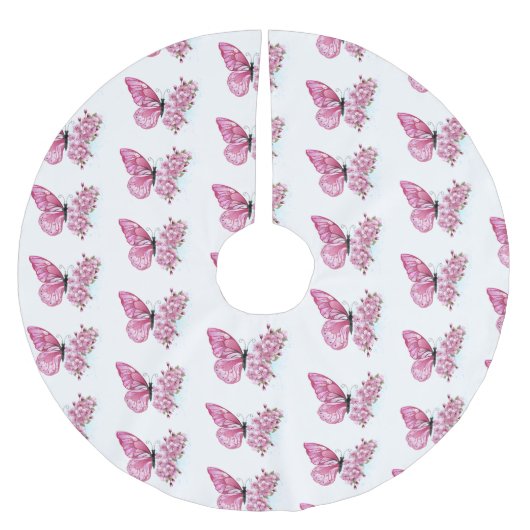 Bloemvink met roze Sakura Kerstboom Rok (Voorkant)