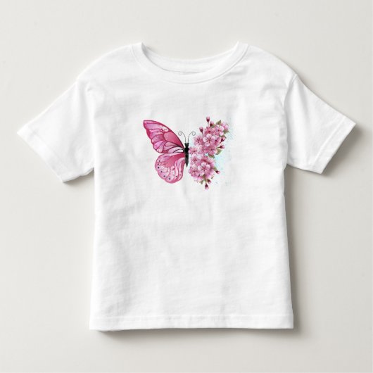 Bloemvink met roze Sakura Kinder Shirts (Voorkant)