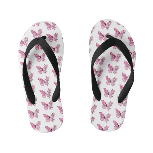 Bloemvink met roze Sakura Kinder Teenslippers (Voetbed)