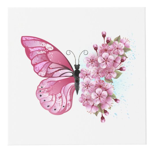 Bloemvink met roze Sakura Kubus (Voorkant)