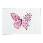 Bloemvink met roze Sakura Kussensloop (Voorkant-Rechts)
