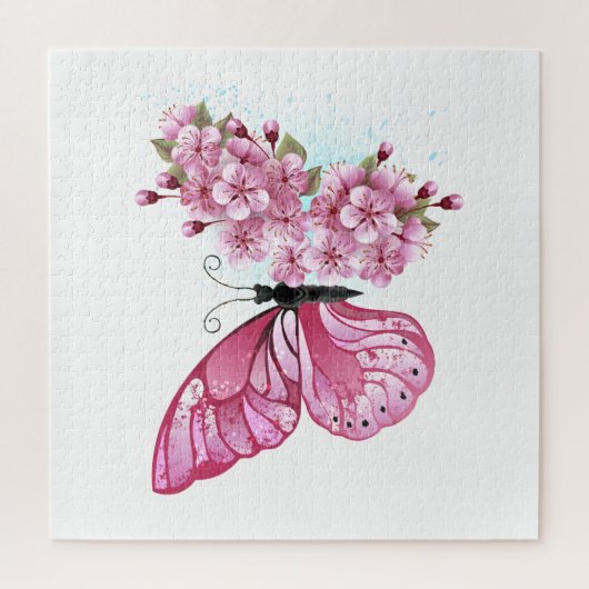 Bloemvink met roze Sakura Legpuzzel (Verticaal)