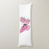 Bloemvink met roze Sakura Lichaamskussen (Achterkant (Verticaal))