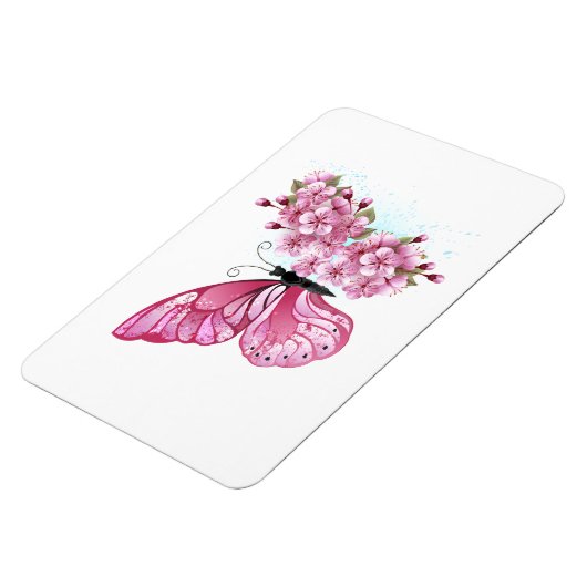 Bloemvink met roze Sakura Magneet (Linkerzijde)