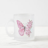 Bloemvink met roze Sakura Matglas Koffiemok (Links)