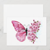 Bloemvink met roze Sakura Menu (Voorkant / Achterkant)