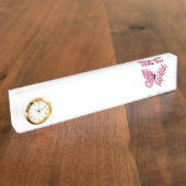 Bloemvink met roze Sakura Naambordje (Zijkant)