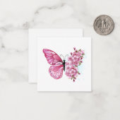 Bloemvink met roze Sakura Notitiekaartje (Voorkant / Achterkant in situ)
