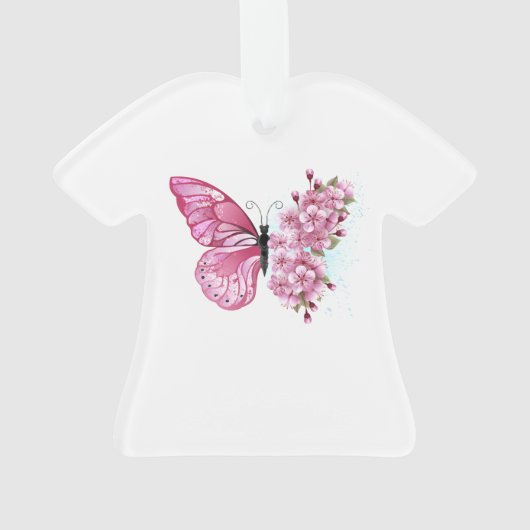 Bloemvink met roze Sakura Ornament (achterkant)
