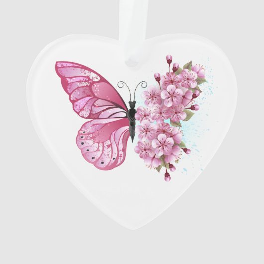 Bloemvink met roze Sakura Ornament (achterkant)