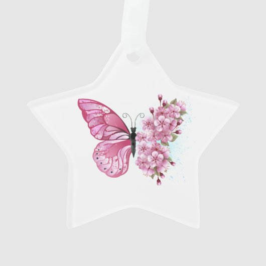 Bloemvink met roze Sakura Ornament (achterkant)