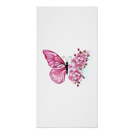Bloemvink met roze Sakura Perfect Poster (Voorkant)