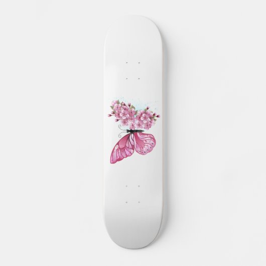 Bloemvink met roze Sakura Persoonlijk Skateboard (Voorkant)