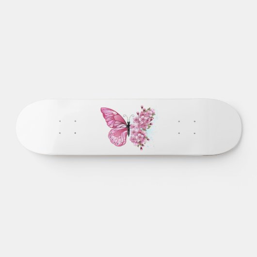 Bloemvink met roze Sakura Persoonlijk Skateboard (Horizontaal)