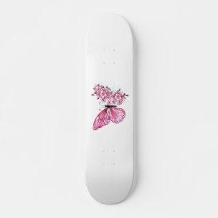 Bloemvink met roze Sakura Persoonlijk Skateboard