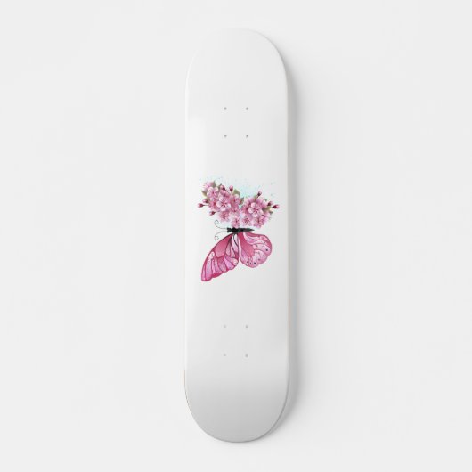 Bloemvink met roze Sakura Persoonlijk Skateboard (Voorkant)