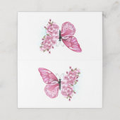 Bloemvink met roze Sakura Plaatskaartje (Buitenkant ongevouwen)