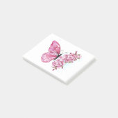 Bloemvink met roze Sakura Post-it® Notes (Schuin)