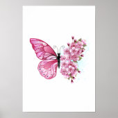 Bloemvink met roze Sakura Poster (Voorkant)