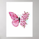 Bloemvink met roze Sakura Poster (Voorkant)
