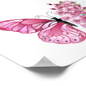 Bloemvink met roze Sakura Poster (Hoek)