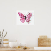 Bloemvink met roze Sakura Poster (Keuken)