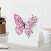 Bloemvink met roze Sakura Reclamebord Met Voetstuk (Insitu)