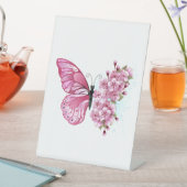 Bloemvink met roze Sakura Reclamebord Met Voetstuk (Insitu)