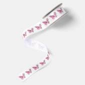 Bloemvink met roze Sakura Satijnen Lint (Achterkant)
