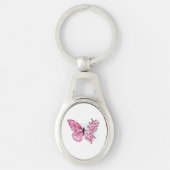 Bloemvink met roze Sakura Sleutelhanger (Voorkant)