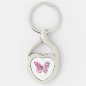 Bloemvink met roze Sakura Sleutelhanger (Voorkant)