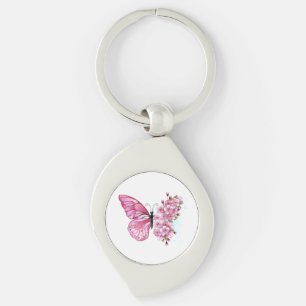Bloemvink met roze Sakura Sleutelhanger