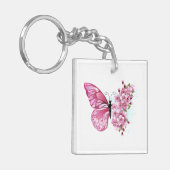 Bloemvink met roze Sakura Sleutelhanger (Voorkant Links)