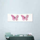 Bloemvink met roze Sakura Spandoek (Beurs)