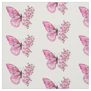 Bloemvink met roze Sakura Stof