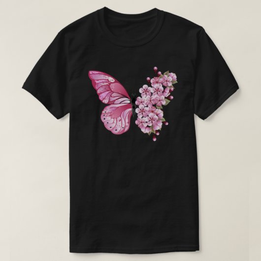 Bloemvink met roze Sakura T-shirt (Design voorkant)