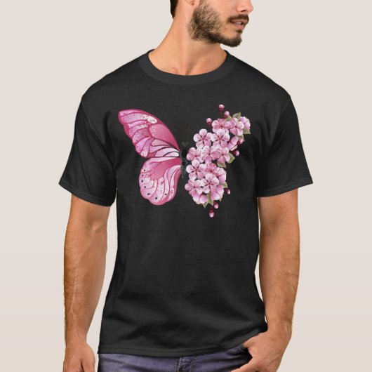 Bloemvink met roze Sakura T-shirt (Voorkant)
