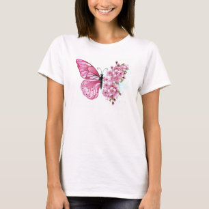 Bloemvink met roze Sakura T-shirt